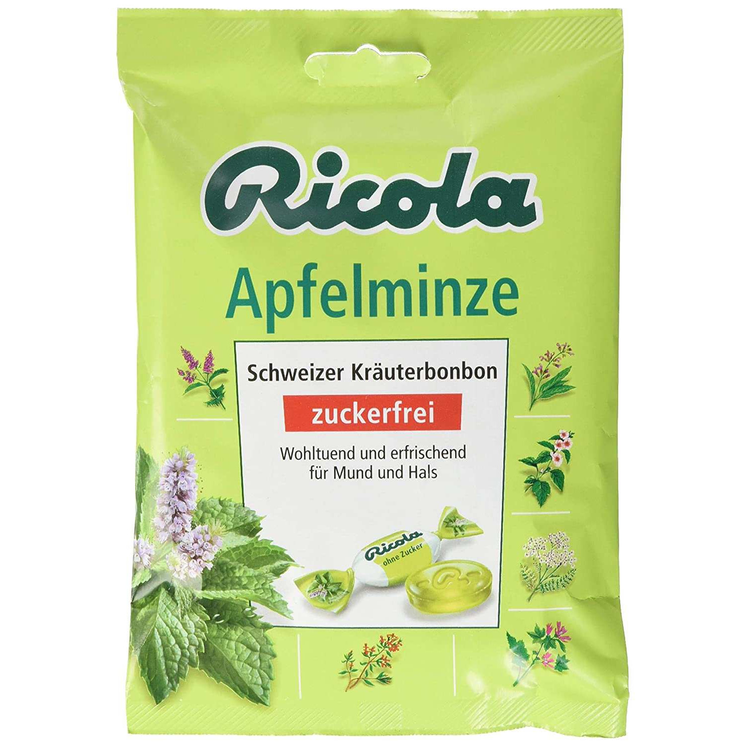 Льодяники Швейцарські трави Apfelminze Ricola 75 г PD20  (P-6910806230658)