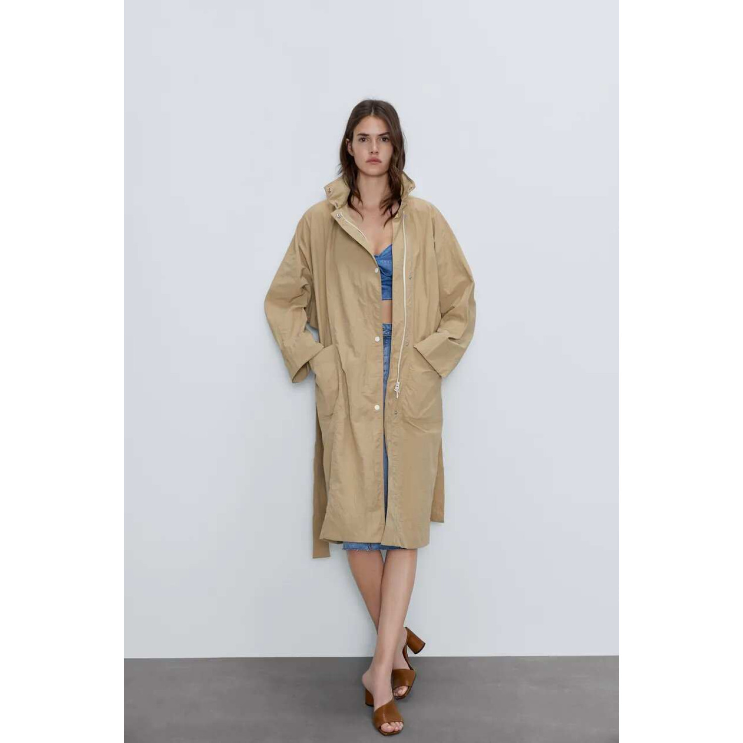 жіночий плащ парку Zara SP0702 м Беж (P-6910806230329)