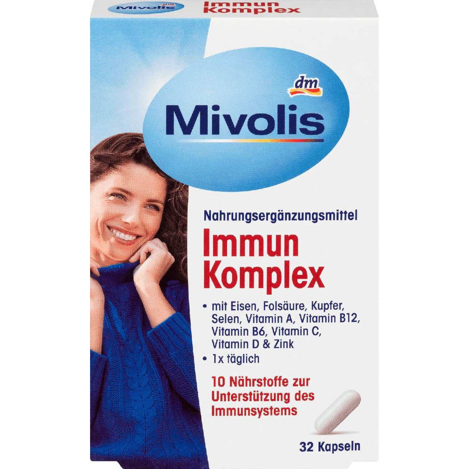 Витаминные таблетки Mivolis  Immun Komplex PD101 капсулы 32 шт (P-6910806230568)